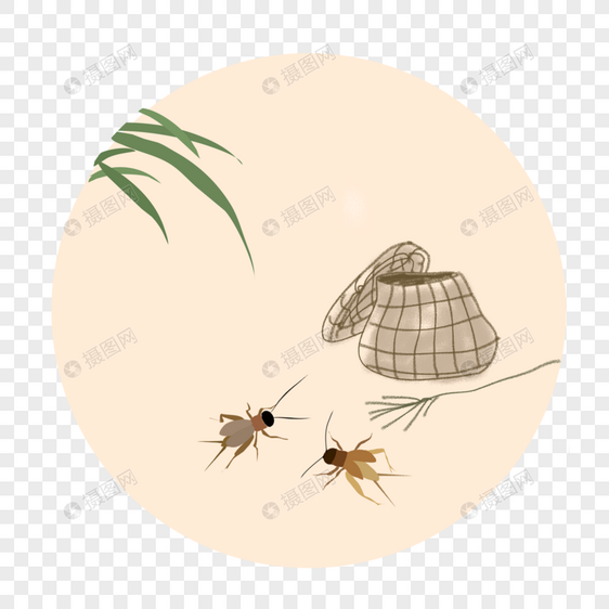 蟋蟀和小竹筐图片