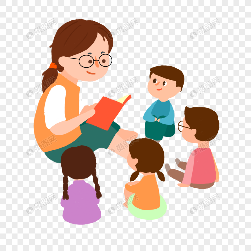 免抠元素 手绘/卡通元素 幼儿园幼师.
