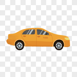 一辆黄色出租车图片