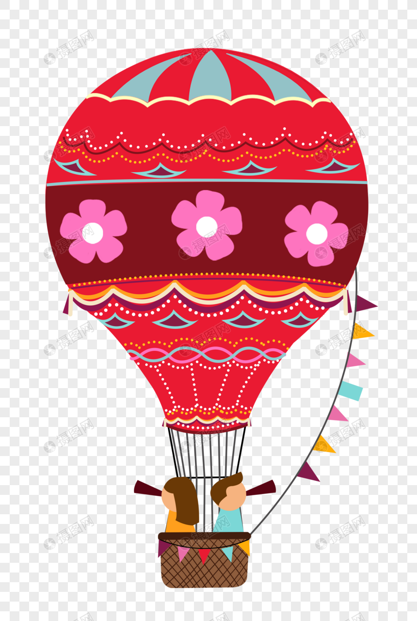花朵热气球图片