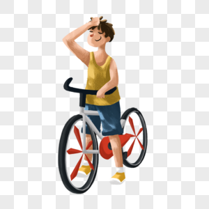 骑自行车的男孩图片