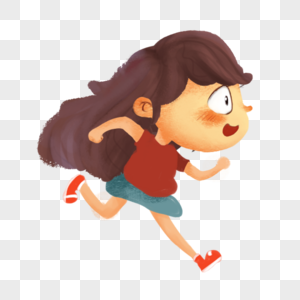 奔跑的小女孩高清图片