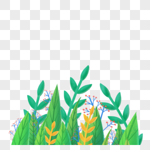 手绘卡通植物草丛图片