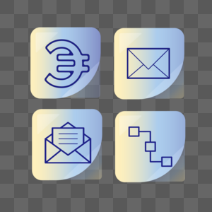 蓝色渐变交互图标合集高清图片