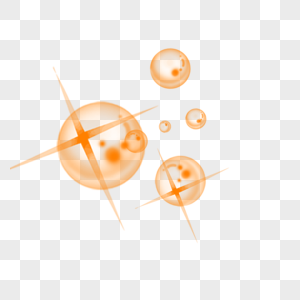 橙色星光效果元素图片