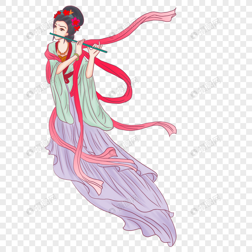 仙女吹笛子