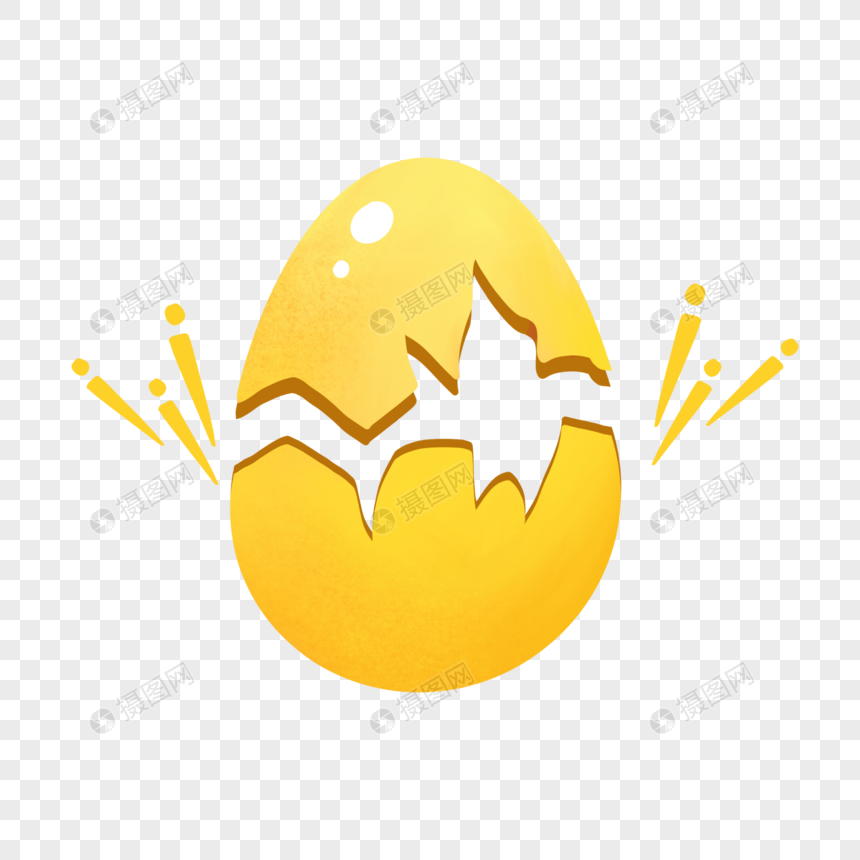 金色蛋壳活动卡通手绘装饰