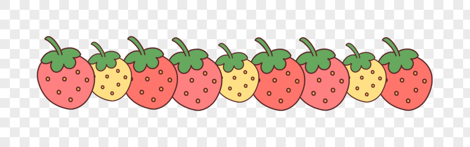 草莓花边可爱草莓花边高清图片