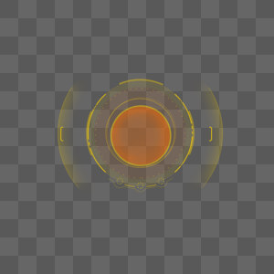 橙色光圈效果元素图片