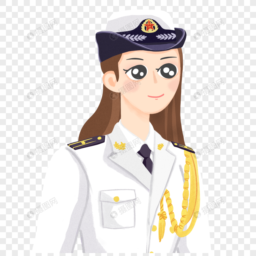 卡通海军女士兵