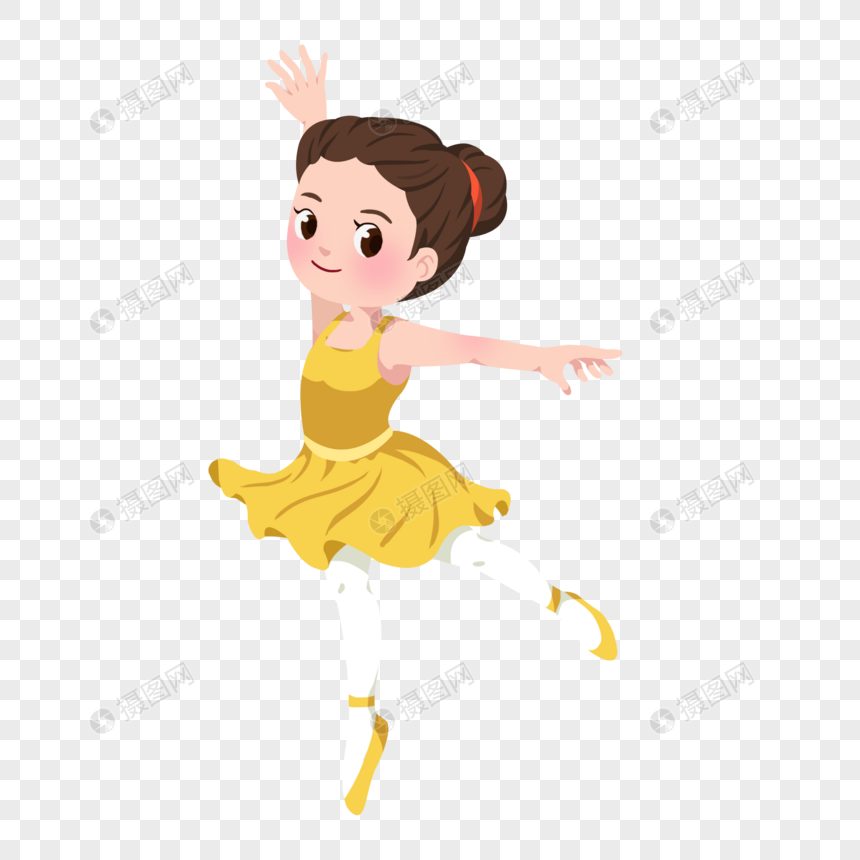 卡通芭蕾舞蹈女生