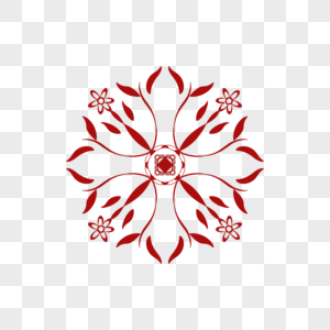 红色中式花纹图片