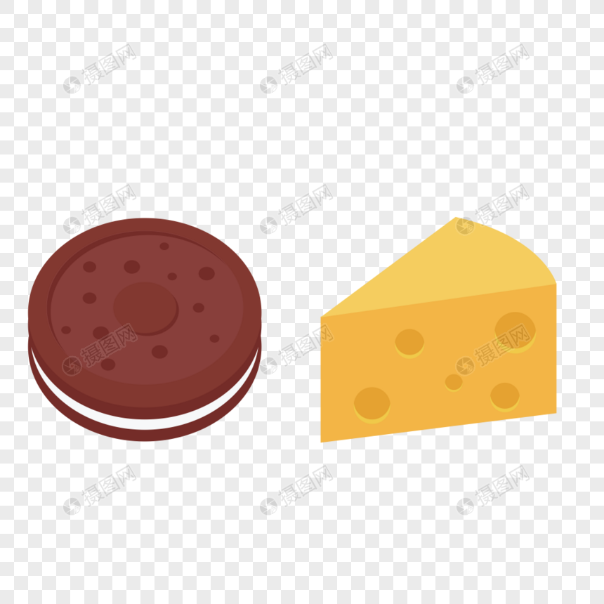 饼干奶酪矢量图标图片
