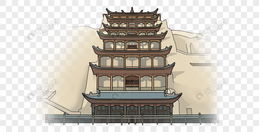 卡通莫高窟元素素材下载-正版素材401480651-摄图网