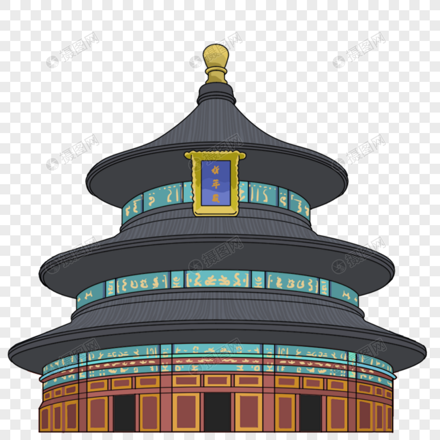 卡通北京天坛