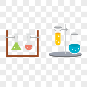 化学实验试管矢量元素图片