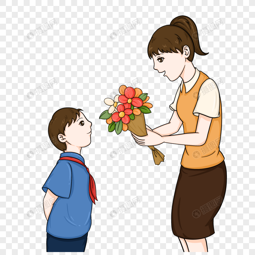 给老师送花