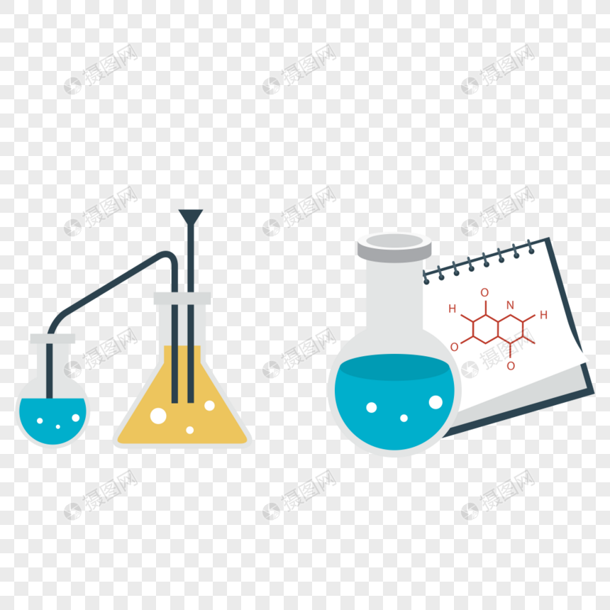 化学实验试管矢量元素图片