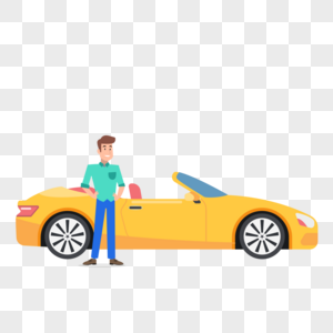 男人和他的汽车高清图片