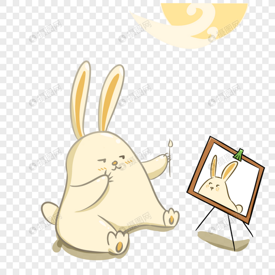 兔子画画图片