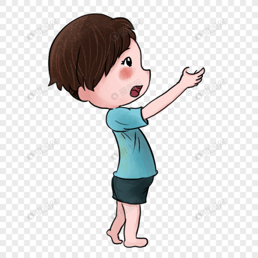 伸手要钱的男孩