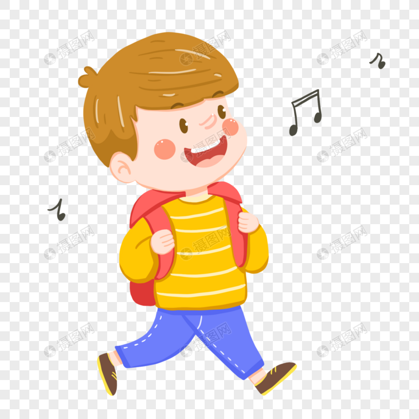 上学的小男孩