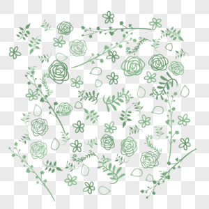 手绘花卉植物元素底纹图片