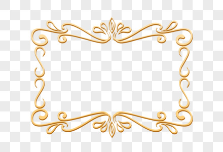 金色手绘欧式装饰边框素材