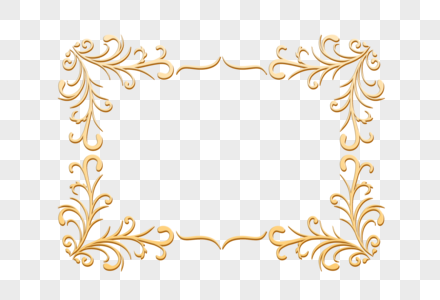 金色手绘欧式装饰边框图片