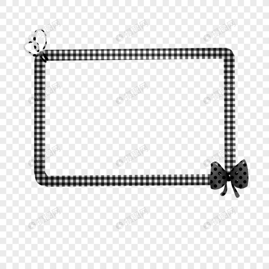 黑色蝴蝶结卡通边框图片