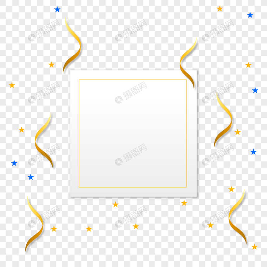 金色飘带边框图片