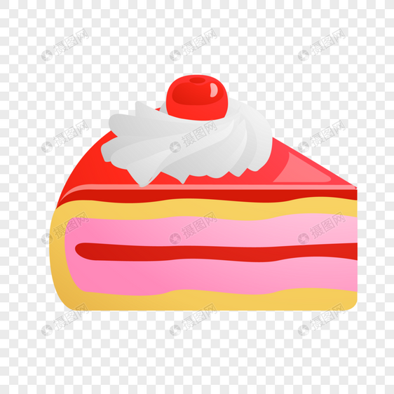 樱桃三角形蛋糕图片