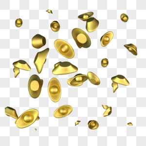 漂浮元素金币元宝金钱黄色金属图片