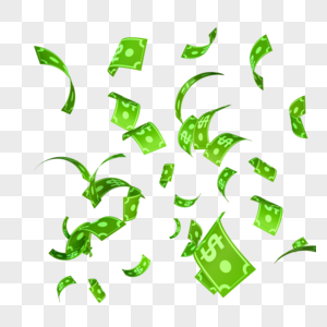 漂浮元素美元金钱绿色纸币图片