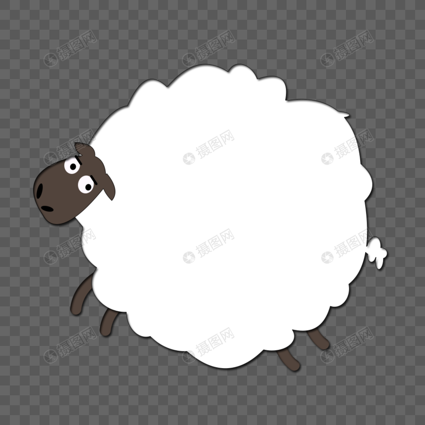 绵羊可爱动物边框白色边框图片