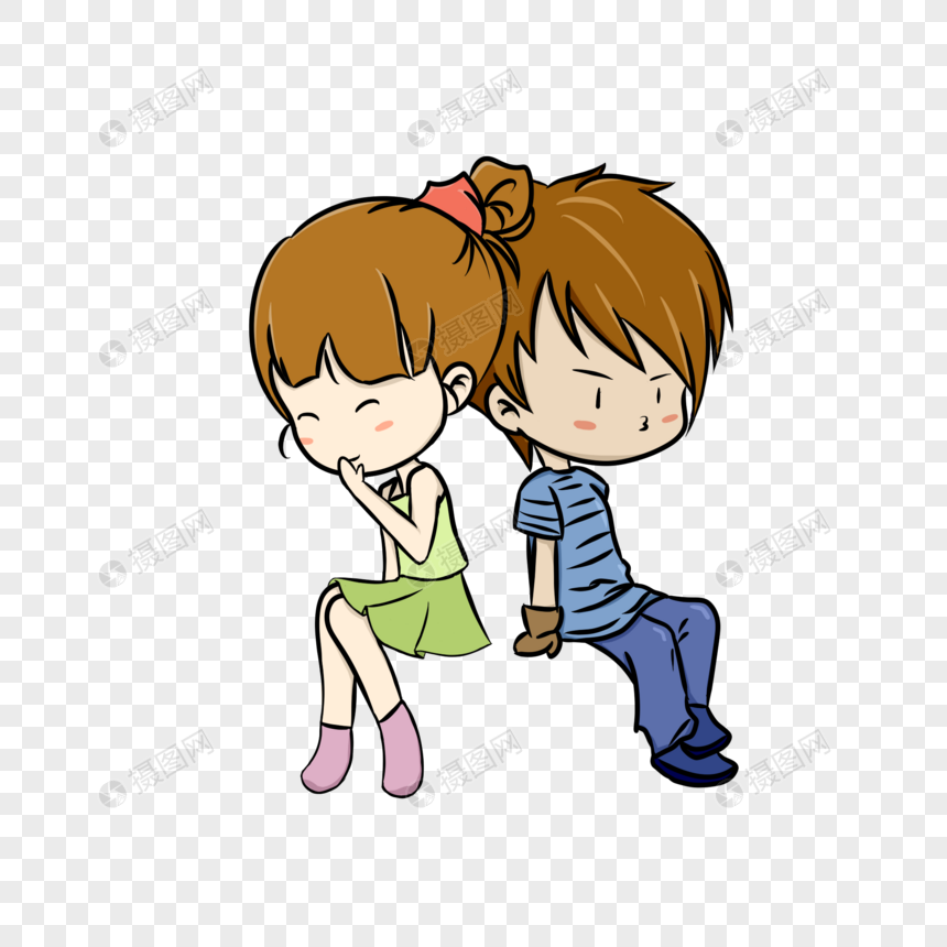 坐在一起的情侣