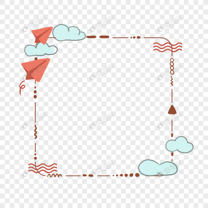 可爱纸飞机边框图片