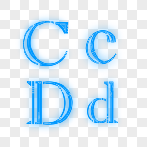 字母CcDd蓝色高清图片素材