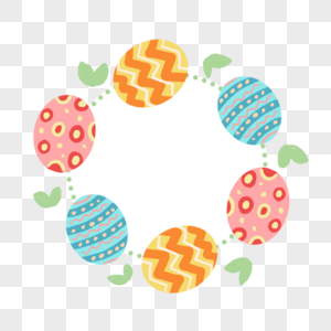 复活蛋叶子装饰花纹图片