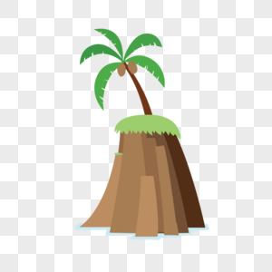 孤岛椰子树图片