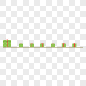 创意扁平风翠绿小波点礼物盒彩旗图片