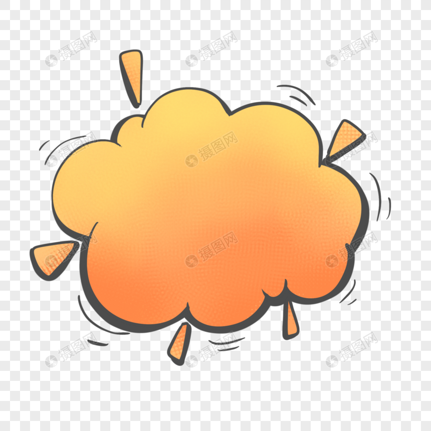 黄色涂鸦个性云朵气泡框图片