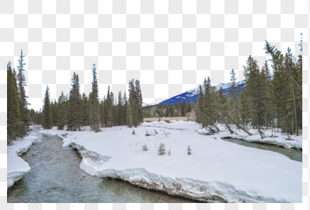 加拿大落基山雪山冰川图片