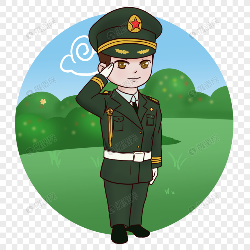敬礼的军人