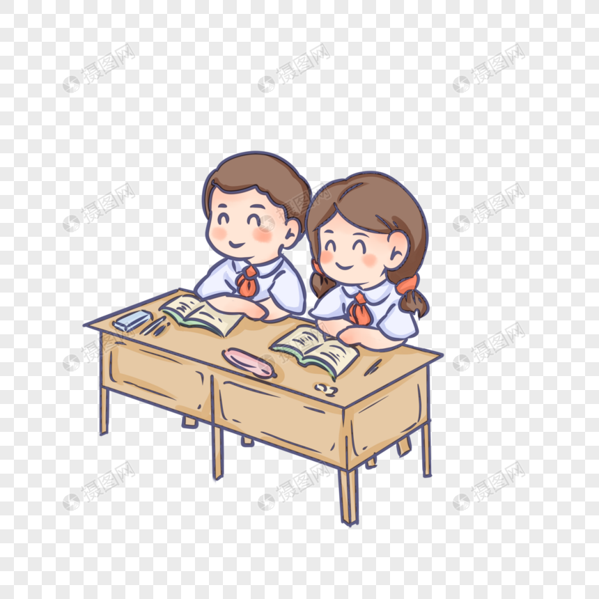 免抠元素 手绘/卡通元素 上课听讲的孩子.psd 860_860