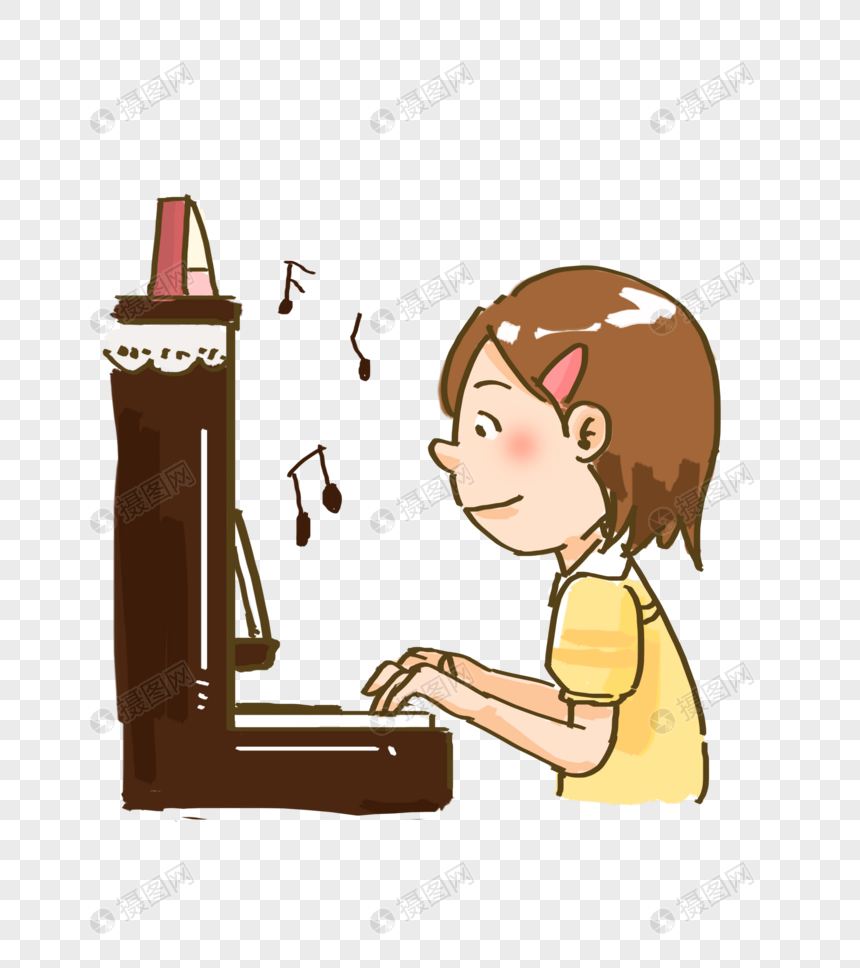 弹钢琴的小女孩