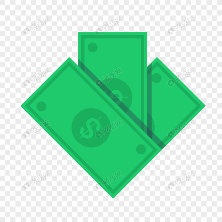 美钞钞票图标免抠矢量插画素材图片