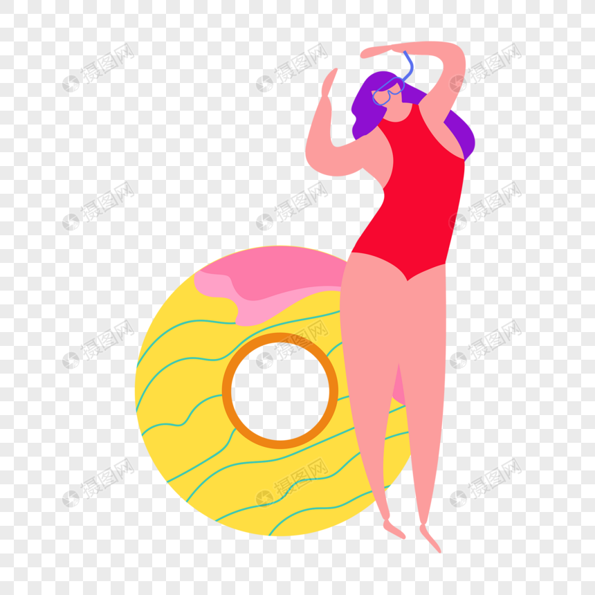 比基尼美女游泳