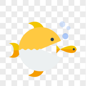 大鱼吃小鱼图标免抠矢量插画素材高清图片