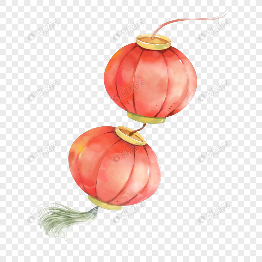 免抠元素 手绘/卡通元素 古风灯笼.psd